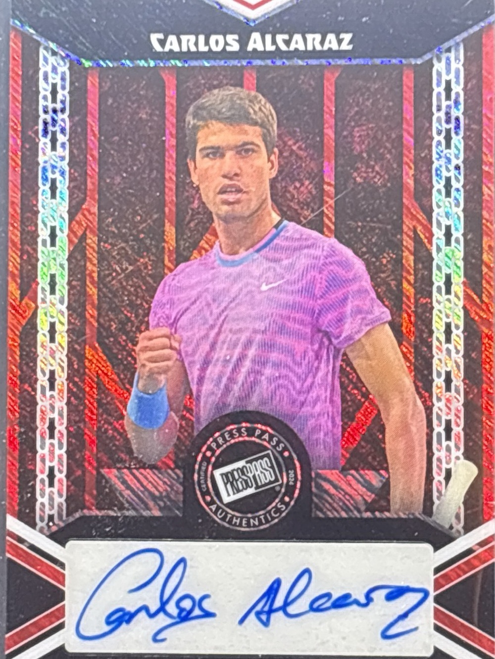Carlos Alcaraz Autographed Tennis Trading Card - LE 2/4